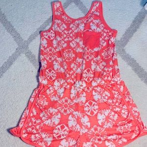 Cat and Jack 10/12 Y Floral Tie Dye Romper